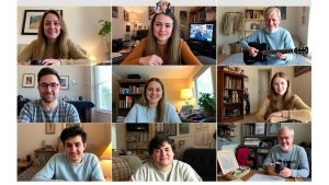 Vedete acasă în pandemie, pe apeluri video, relaxate.